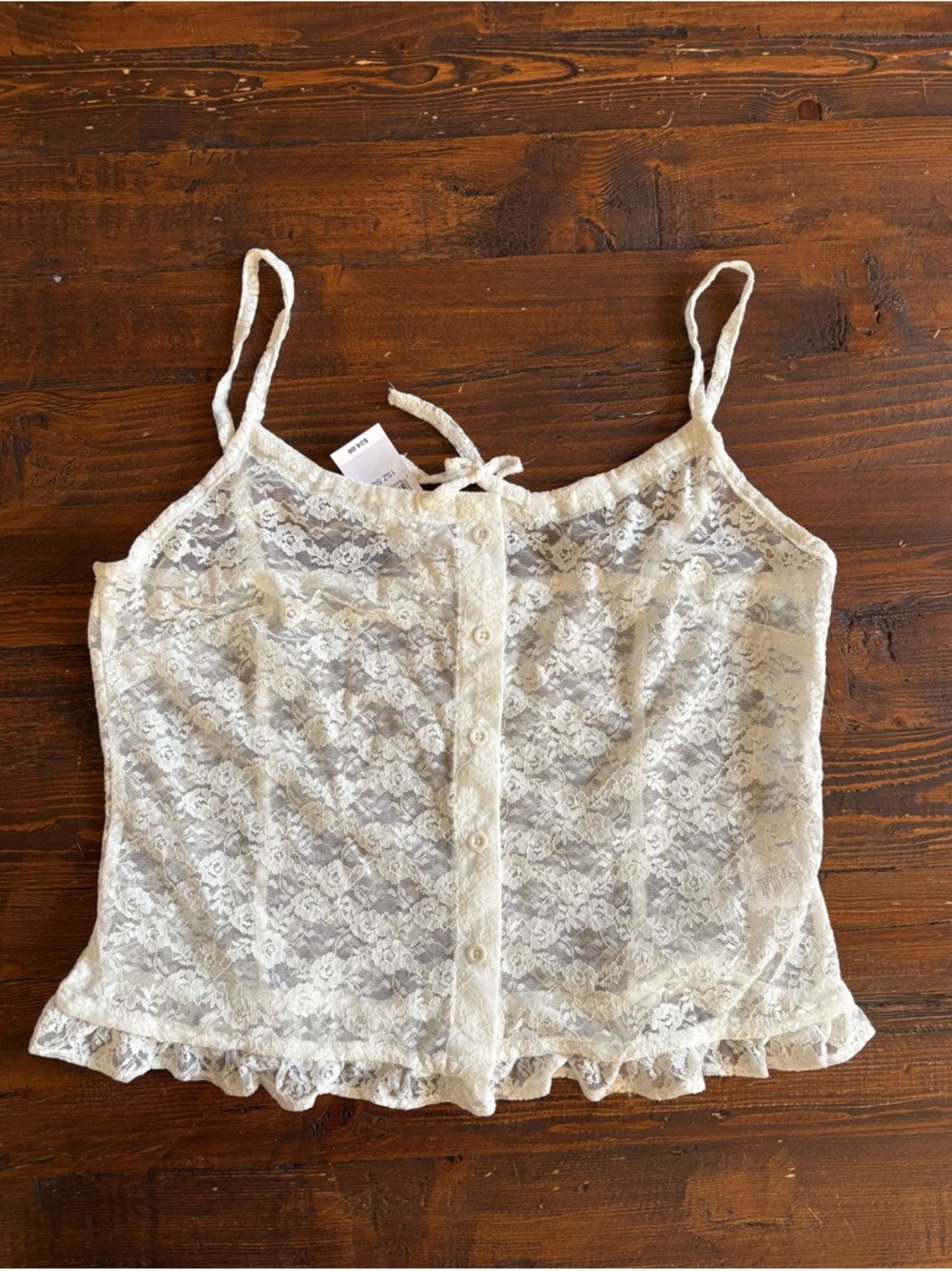 Brandy Melville white lace tee